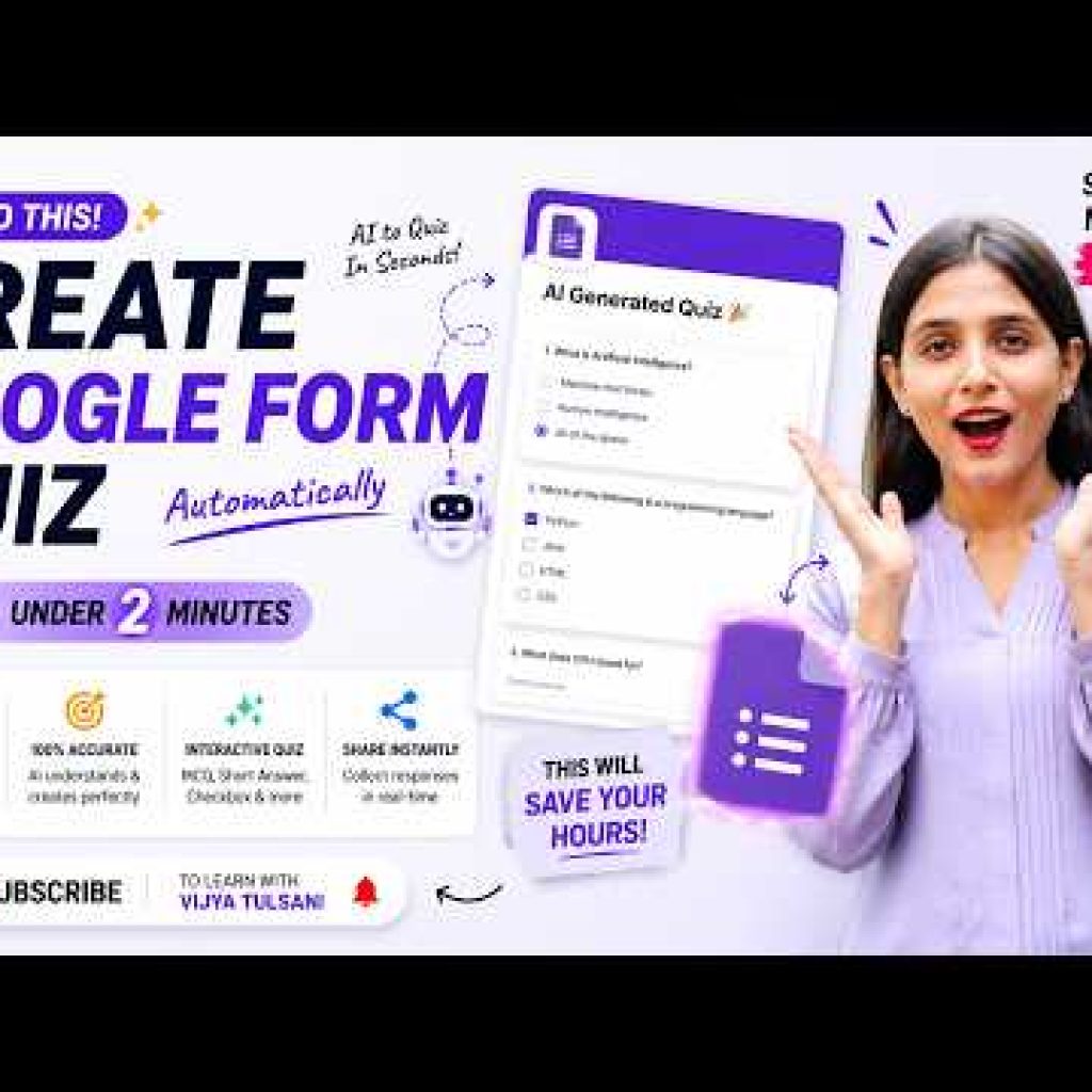 Create Google Form Quiz with AI in 2 Minutes 🤯 | No Manual Work | FREE AI Tool 🔥#aitools #google #ai