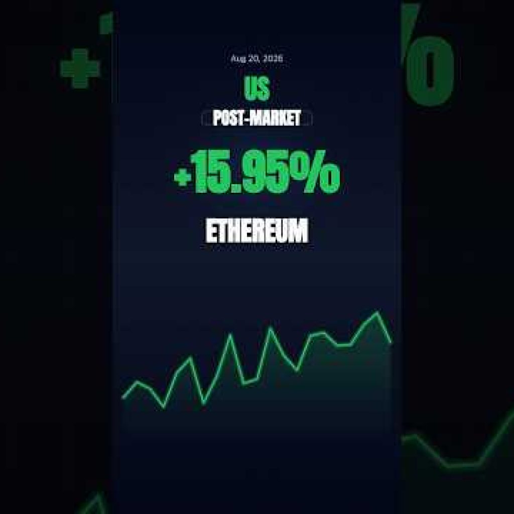 Thu, Aug 20, 2026 🇺🇸 ETH SURGES +15.95% | US Post-Market