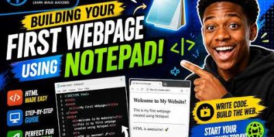HTML for Beginners. Building your first webpage with HTML using just Notepad!