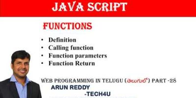 WEB PROGRAMMING IN TELUGU PART 28 – FUNCTIONS IN JAVA SCRIPT || JAVA SCRIPT FUNCTION ||