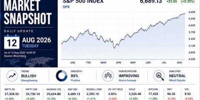 Nifty, Nasdaq, Gold & Bitcoin Analysis | Market Breadth Dashboard | 12 Aug 2026