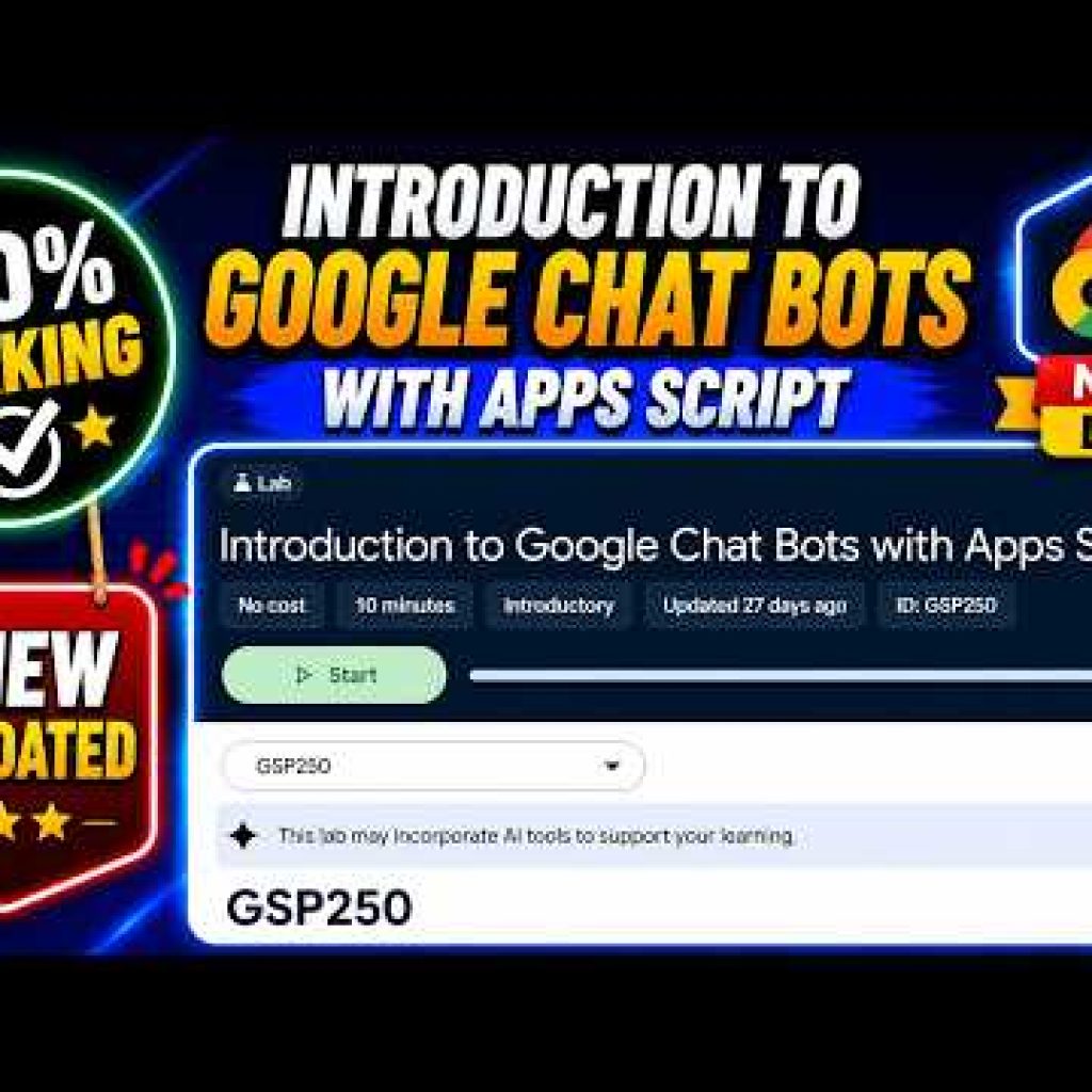 Introduction to Google Chat Bots with Apps Script | GSP250