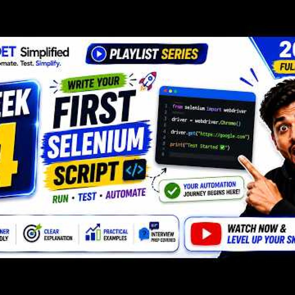 First Selenium Script with Python | Selenium WebDriver Tutorial 2026 | Beginner to Advanced