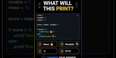 🐍 Python Output Quiz 40 #tech #ai #viral #shorts #computer #windows #scripting #python #hack #linux