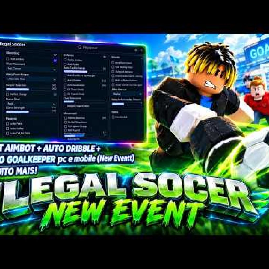 Illegal Soccer Script — SHOT AIMBOT + AUTO DRIBBLE + AUTO GOALKEEPER pc e mobile (Best script)