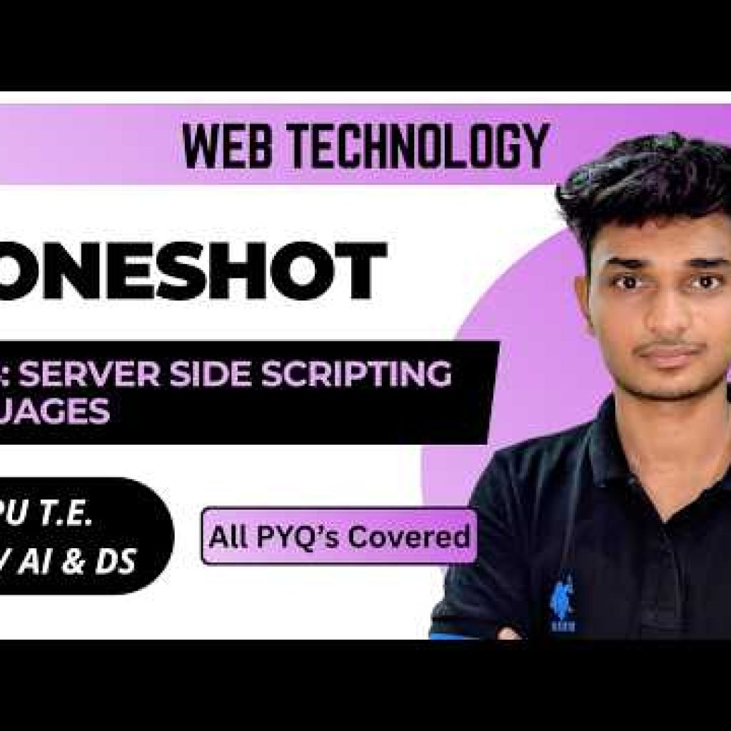WT | Unit 5 | Server Side Scripting Languages | SPPU T.E. Comp / AI & DS | ONESHOT