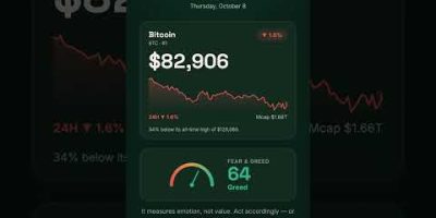 Bitcoin at $82,370 Today | Fear & Greed at 59 | Daily Crypto Pulse #Shorts