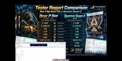 Quantum queen X vs Bear P Bot XAUUSD EA Build + Backtest