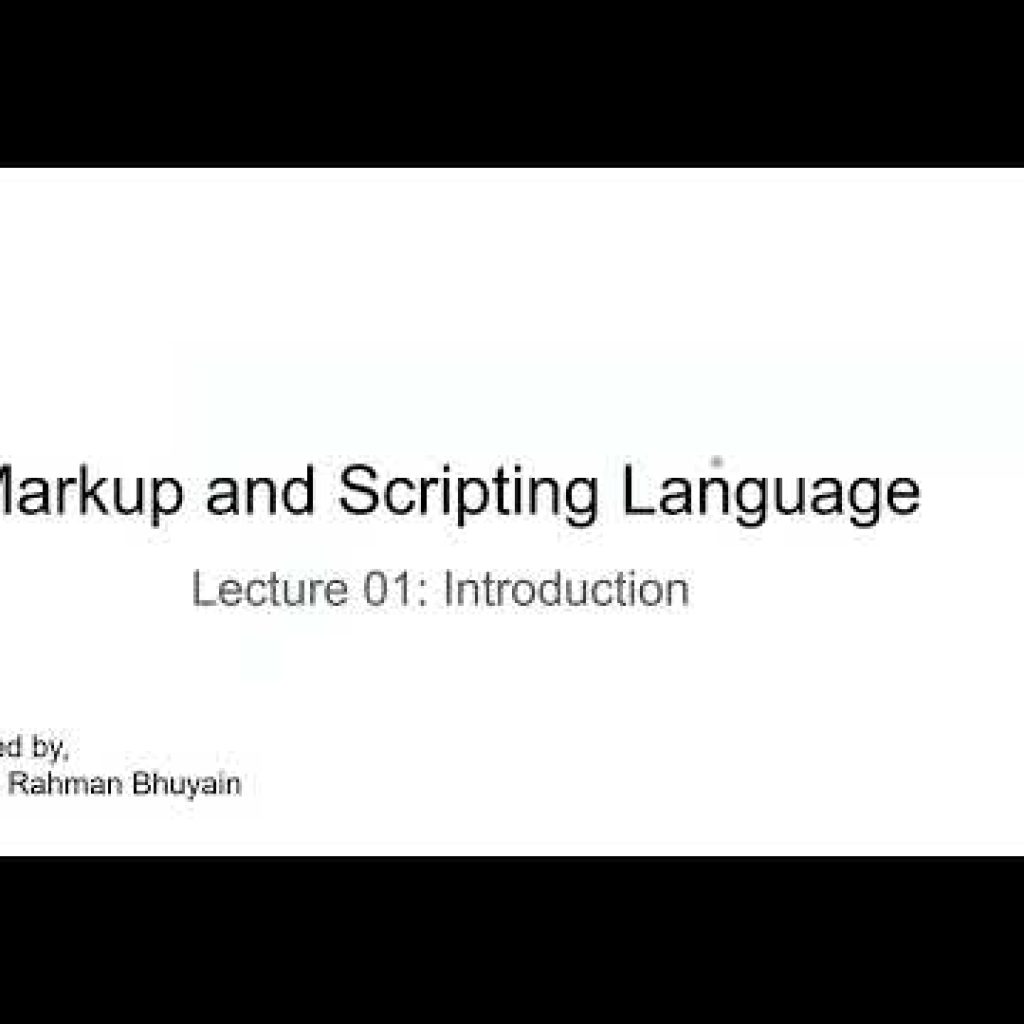 01 Markup and Scripting Language  #Web