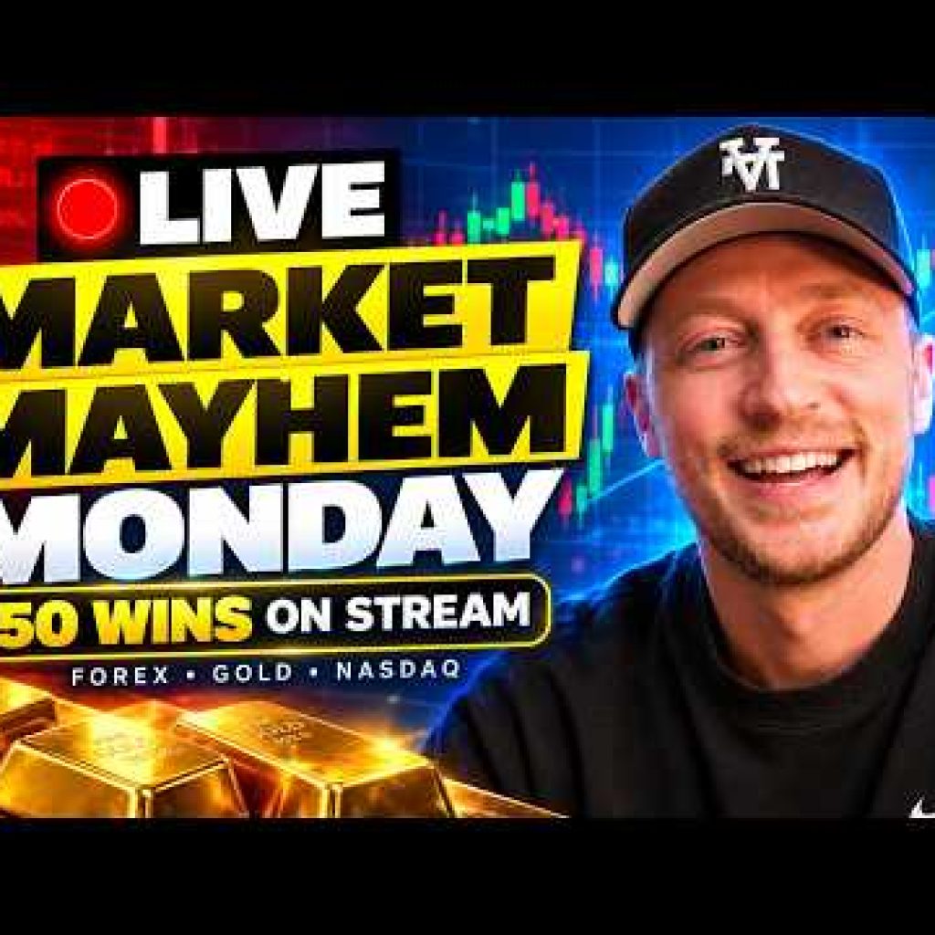Live Trading Forex, Gold & NQ (XAUUSD Market Mayhem Monday!)