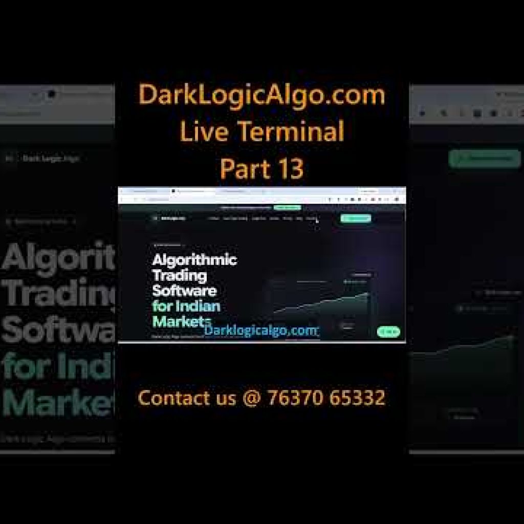 Dark Logic Algo – Fully Automated Trading Bot for Nifty & BankNifty | Scalping, HFT, Android Version