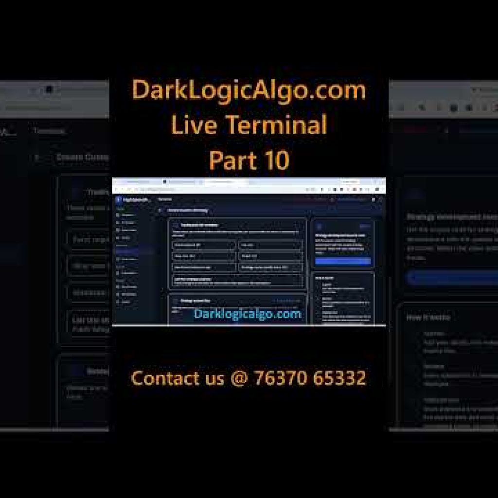 Dark Logic Algo – Fully Automated Trading Bot for Nifty & BankNifty | Scalping, HFT, Android Version
