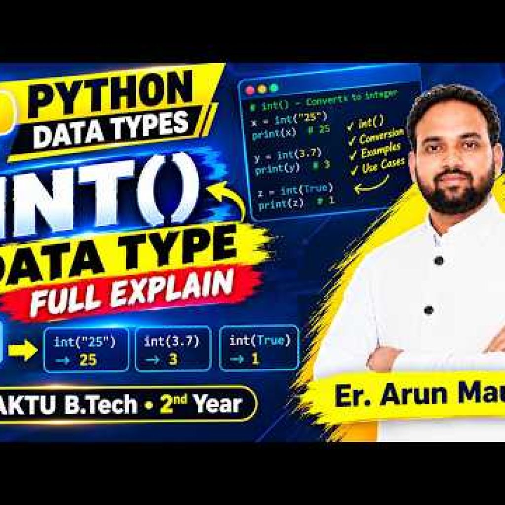 int data Type in Python ||  int() Function in Hindi 🔥  Integer Data Type & Type Conversion Explained